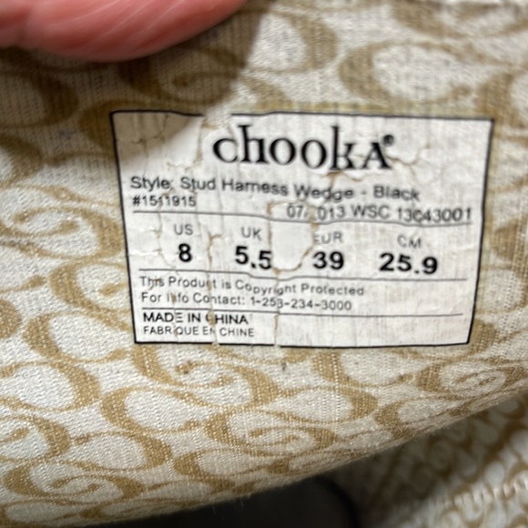 Chooka Black Waterproof Boots Stable Studded Ankle Wedge Heel - Picture 8 of 8